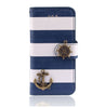 Anchor Rudder Wallet Cover Leather Flip Stand