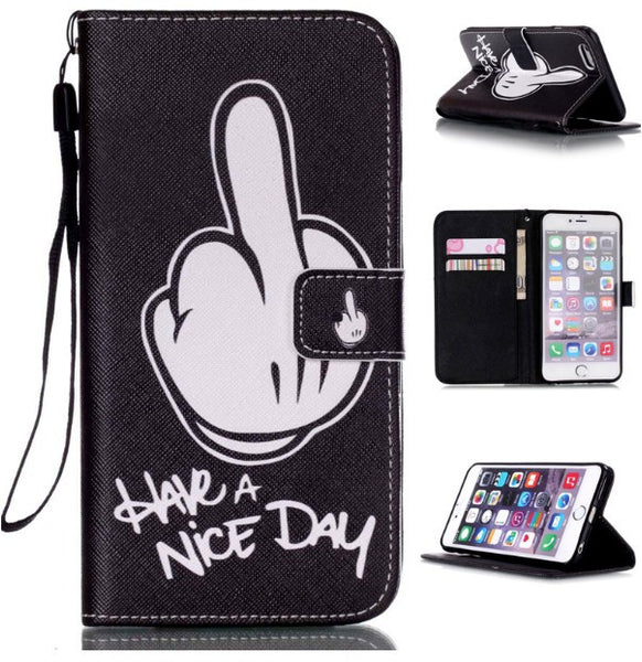 Wallet Bags String Rope Finger TPU+ PU Leather Case