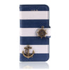 Anchor Rudder Wallet Cover Leather Flip Stand