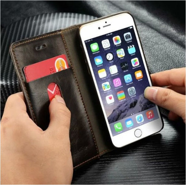 Luxury Magnetic Leather Wallet Stand Case